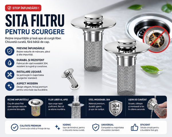 Filtru Anti-Păr pentru Chiuvetă